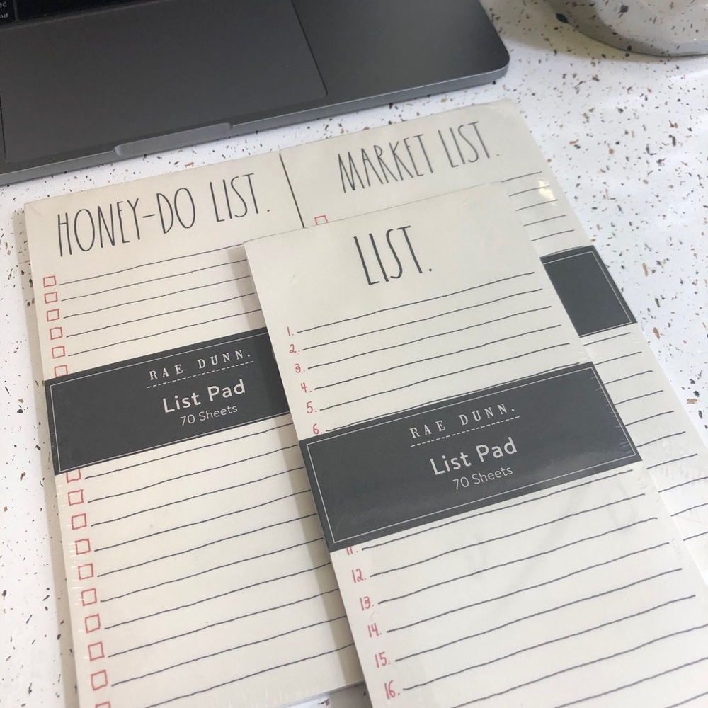 3 Rae Dunn List Pads